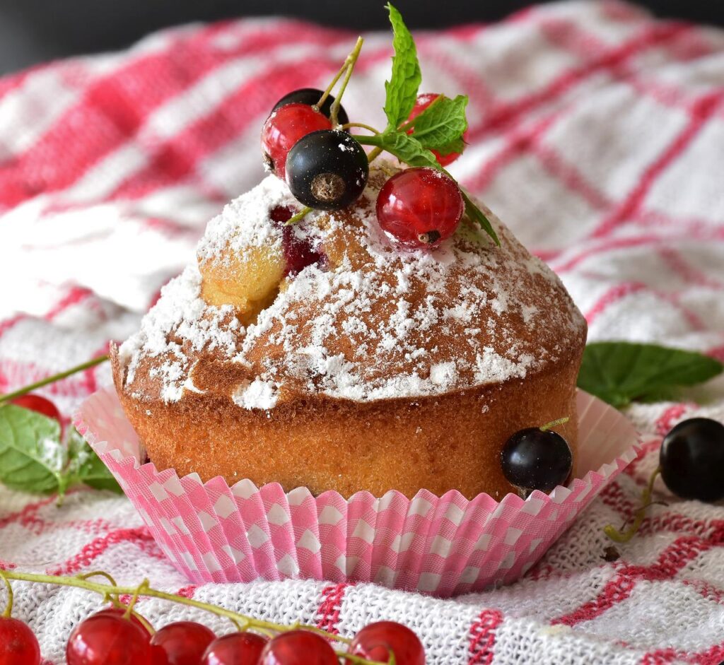 baked muffin with allulose